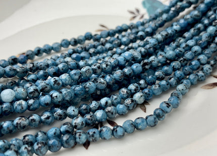 4 mm Faceted Round Multi Black Blue Color Agate Gemstone Beads Genuine Agate Gemstone Loose Beads 14 Inches Strand #2760