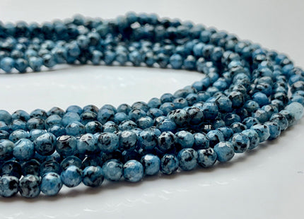 4 mm Faceted Round Multi Black Blue Color Agate Gemstone Beads Genuine Agate Gemstone Loose Beads 14 Inches Strand #2760