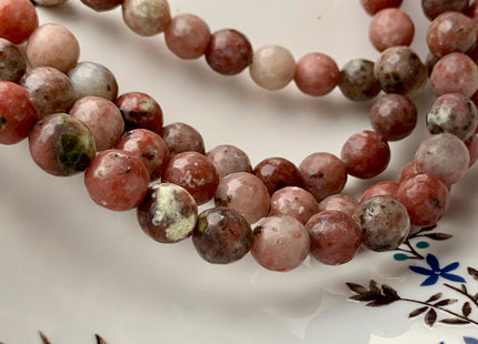 10 mm Faceted Round Plum Blossom Jasper Gemstone Beads Genuine Natural Pink Plum Jasper Loose Beads 15.5 Inches Strand #2702