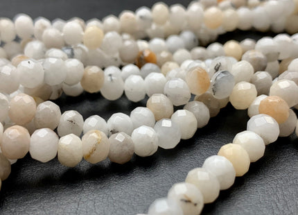 BEST DEAL 4x6 mm Faceted Rondelle Multi Brown And White Color Agate Gemstone Beads Genuine Agate Gemstone Loose Beads 14 Inches Strand #2774