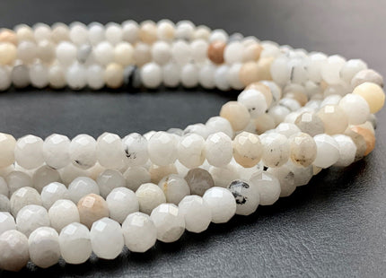 BEST DEAL 4x6 mm Faceted Rondelle Multi Brown And White Color Agate Gemstone Beads Genuine Agate Gemstone Loose Beads 14 Inches Strand #2774
