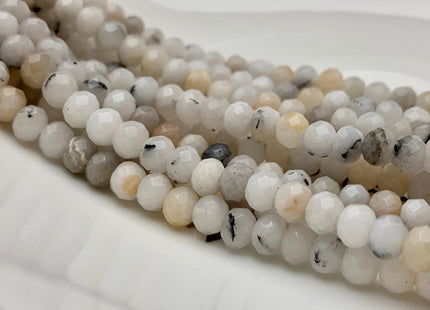 BEST DEAL 4x6 mm Faceted Rondelle Multi Brown And White Color Agate Gemstone Beads Genuine Agate Gemstone Loose Beads 14 Inches Strand #2774