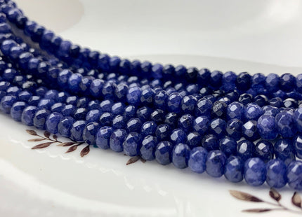 BEST DEAL 4x6 mm Faceted Rondelle Lapis Color Agate Gemstone Beads Genuine Agate Gemstone Loose Beads 14 Inches Strand #2776