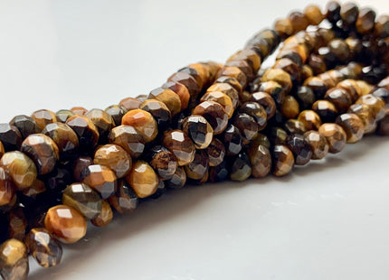 BEST DEAL 4x6 mm Faceted Rondelle Yellow Color Tiger Eye Gemstone Beads Genuine Tiger Eye Gemstone Loose Beads 14 Inches Strand #2780