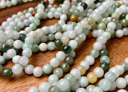 4mm 6mm 8mm 10mm Smooth Round Burmese Jade Beads Natural Green Color Burmese Jade Loose Beads 15.5 Inches Strand #2593