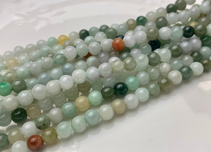 4mm 6mm 8mm 10mm Smooth Round Burmese Jade Beads Natural Green Color Burmese Jade Loose Beads 15.5 Inches Strand #2593