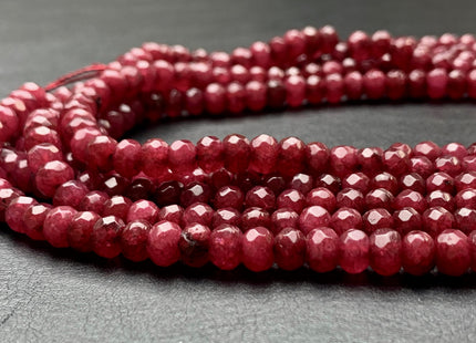 BEST DEAL 4x6 mm Faceted Rondelle Red And Mahogany Color Agate Gemstone Beads Genuine Agate Gemstone Loose Beads 14 Inches Strand #2772
