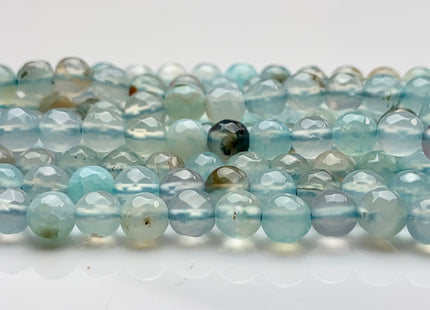 4mm 6mm 8mm 10mm Faceted Round Aqua Blue Color Agate Gemstone Beads Genuine Agate Gemstone Loose Beads 14 Inches Strand #2793