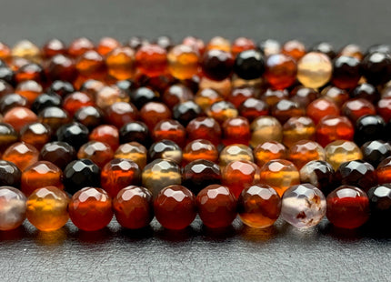 6 mm Faceted Round Multi Black And Brown Color Agate Gemstone Beads Genuine Agate Gemstone Loose Beads 14 Inches Strand #2803