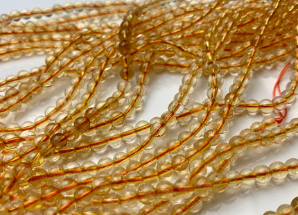 4mm 6mm 8mm 10 mm Smooth Round Citrine Gemstone Beads Genuine Natural Color Citrine Loose Beads #2595