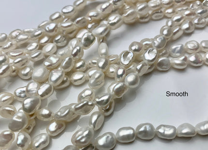 6-7x8-11 mm AAA Natural White Keshi Freshwater Pearls Beads Genuine High Luster Rice Nugget Shape Keshi Freshwater Pearl Beads #1889
