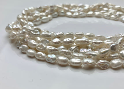6-7x8-11 mm AAA Natural White Keshi Freshwater Pearls Beads Genuine High Luster Rice Nugget Shape Keshi Freshwater Pearl Beads #1889