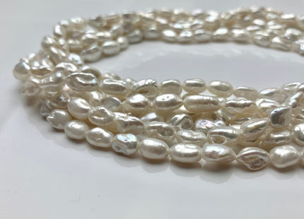 6-7x8-11 mm AAA Natural White Keshi Freshwater Pearls Beads Genuine High Luster Rice Nugget Shape Keshi Freshwater Pearl Beads #1889