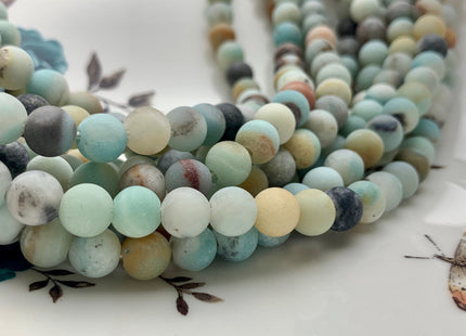 6mm 8mm 10mm 12mm Large Hole Natural Multi Color Matte Amazonite Gemstone Beads Hole Size 2.0mm Natural Green Amazonite 14-14.5 Inches #2844