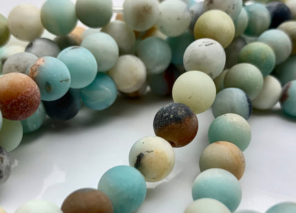 6mm 8mm 10mm 12mm Large Hole Natural Multi Color Matte Amazonite Gemstone Beads Hole Size 2.0mm Natural Green Amazonite 14-14.5 Inches #2844