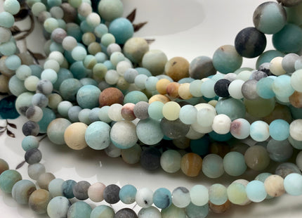 6mm 8mm 10mm 12mm Large Hole Natural Multi Color Matte Amazonite Gemstone Beads Hole Size 2.0mm Natural Green Amazonite 14-14.5 Inches #2844
