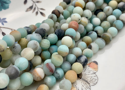 6mm 8mm 10mm 12mm Large Hole Natural Multi Color Matte Amazonite Gemstone Beads Hole Size 2.0mm Natural Green Amazonite 14-14.5 Inches #2844