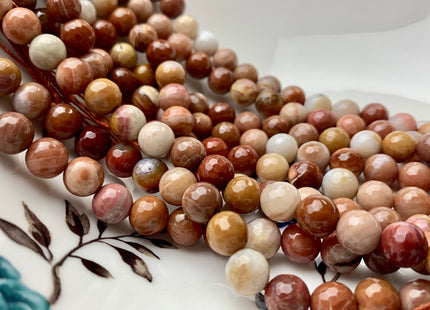 4mm 6mm 8mm 10mm 12mm AAA Faceted Round Natural Petrified Wood Beads Taupe Beige Brown Color High Quality Gemstone 15 Inches Strand #2837