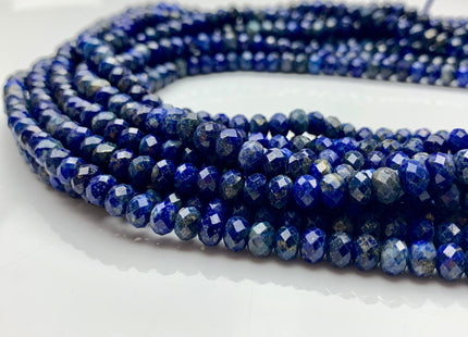 BEST DEAL 4x6 mm AA Faceted Rondelle Natural Lapis Gemstone Beads Natural Blue Color Good Quality Lapis Loose Beads 15.5 Inches Strand #2623