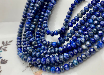 BEST DEAL 4x6 mm AA Faceted Rondelle Natural Lapis Gemstone Beads Natural Blue Color Good Quality Lapis Loose Beads 15.5 Inches Strand #2623