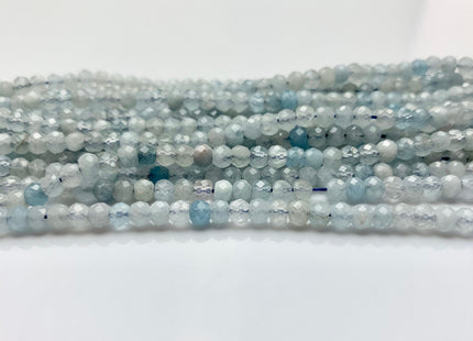 BEST DEAL 3x4 mm Natural Color Faceted Rondelle Aquamarine Gemstone Beads Natural Blue Micro Faceted Rondelle Aquamarine Beads #2625