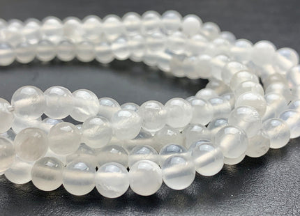 4mm 6mm 8mm 10mm Natural Color Smooth Round Selenite Gemstone Beads Genuine Selenite Gemstone Loose Beads 15.5 Inches Strand #2811
