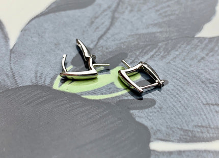 One Pair 925 Sterling Silver/Gold Earring Mount Genuine 925 Sterling Silver Hoop Earring Findings For Half Drilled Pearls #10340