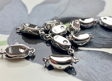 12 x 8 mm .925 Sterling Silver Clasp With Heart Shape Accent, Sterling Silver Finding Clasp, Heart Sterling Silver Clasps #10337