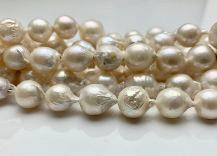 12-13 mm Natural White Baroque Edison Freshwater Pearl Beads Genuine High Luster Cultured Baroque Edison Freshwater Pearls #1892