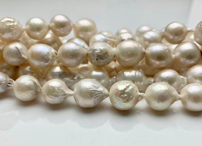 12-13 mm Natural White Baroque Edison Freshwater Pearl Beads Genuine High Luster Cultured Baroque Edison Freshwater Pearls #1892