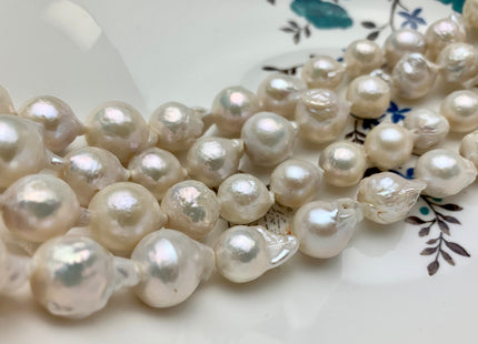 12-13 mm Natural White Baroque Edison Freshwater Pearl Beads Genuine High Luster Cultured Baroque Edison Freshwater Pearls #1892