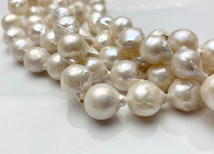 12-13 mm Natural White Baroque Edison Freshwater Pearl Beads Genuine High Luster Cultured Baroque Edison Freshwater Pearls #1892