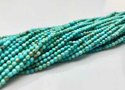 BEST DEAL 2-2.5 mm AAA Natural Faceted Round Tiny Turquoise Gemstone Beads Natural Turquoise Beads 15.5 Inches Strand #2627