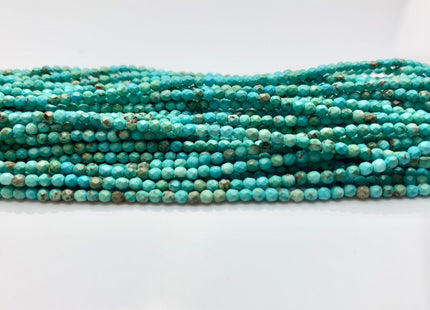 BEST DEAL 2-2.5 mm AAA Natural Faceted Round Tiny Turquoise Gemstone Beads Natural Turquoise Beads 15.5 Inches Strand #2627