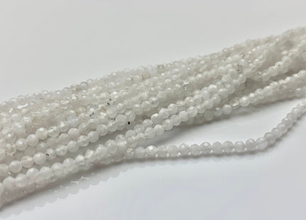 BEST DEAL 2.5 mm Faceted Round Tiny White Moonstone Gemstone Beads Genuine Natural White Moonstone Loose Beads 13 Inches Strand #2638