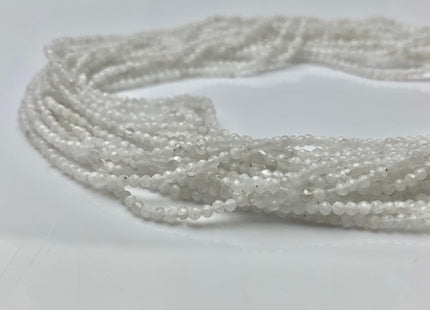 BEST DEAL 2.5 mm Faceted Round Tiny White Moonstone Gemstone Beads Genuine Natural White Moonstone Loose Beads 13 Inches Strand #2638
