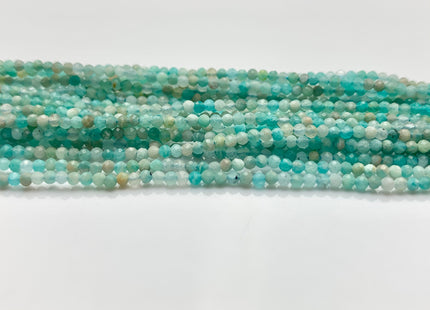 2-2.5 mm Faceted Round Tiny Amazonite Gemstone Beads 13 Inches Strand #2629