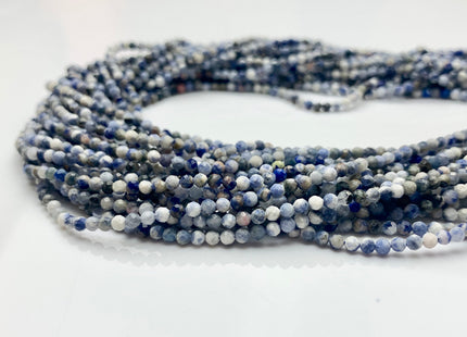 BEST DEAL 2.5 mm Faceted Round Tiny Sodolite Gemstone Beads Genuine Natural Sodolite Loose Beads 15.5 Inches Strand #2628