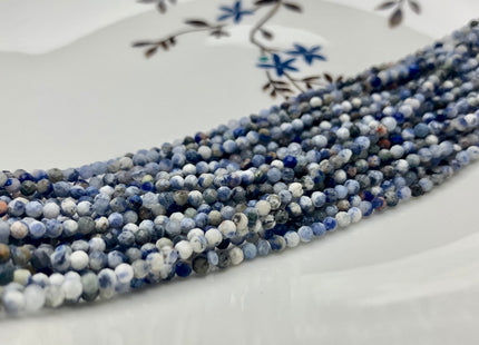 BEST DEAL 2.5 mm Faceted Round Tiny Sodolite Gemstone Beads Genuine Natural Sodolite Loose Beads 15.5 Inches Strand #2628