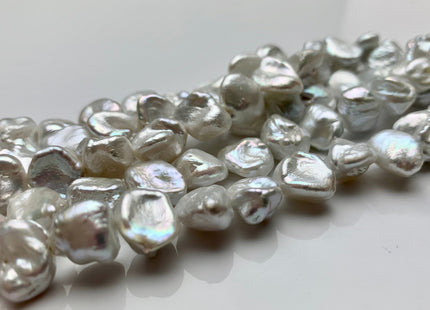 9-10 mm AAA High Luster Natural White Keshi Nugget Freshwater Pearl Beads Center Drilled Very High Luster Keshi Nugget Pearl #1984