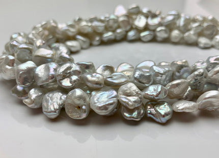 9-10 mm AAA High Luster Natural White Keshi Nugget Freshwater Pearl Beads Center Drilled Very High Luster Keshi Nugget Pearl #1984