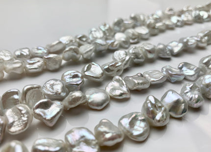 9-10 mm AAA High Luster Natural White Keshi Nugget Freshwater Pearl Beads Center Drilled Very High Luster Keshi Nugget Pearl #1984