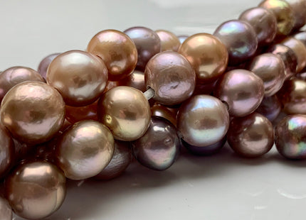 10-12mm AAA Half Strand LargeHole Very Rare Dark Mauve Pink Baroque Pearl Bead 2.2mm Hole Natural Edison Pearl With Iridescent Color #1995
