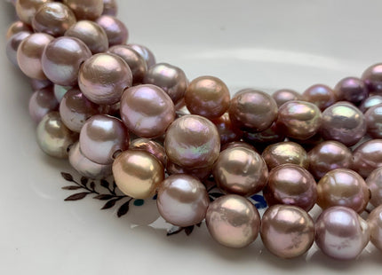 10-12mm AAA Half Strand LargeHole Very Rare Dark Mauve Pink Baroque Pearl Bead 2.2mm Hole Natural Edison Pearl With Iridescent Color #1995