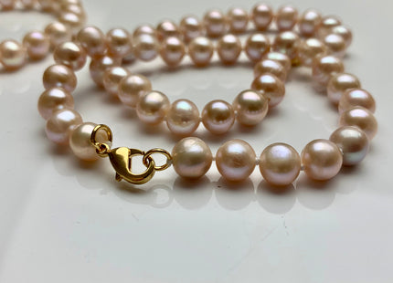 7-8 mm Natural Pink / Peach Freshwater Pearl Bracelet With 14K Gold Filled Clasp 7.5 Inches Bracelet Genuine Freshwater Pearl Bracelet #1132