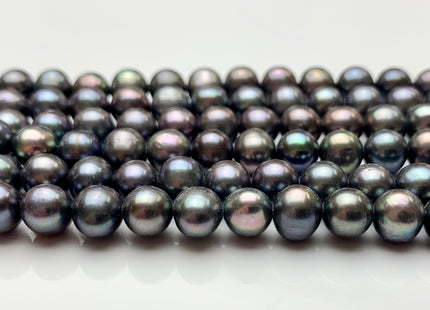 6.5-7 mm AAA Gray Peacock Color Round Freshwater Pearl Beads Genuine Freshwater Peacock Colored Pearls #1999