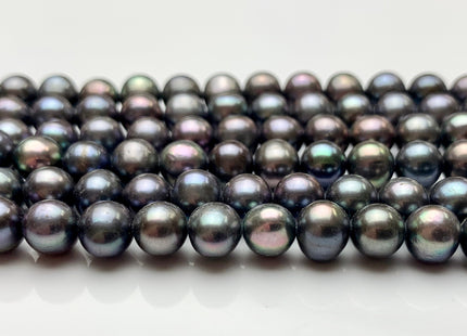 6.5-7 mm AAA Gray Peacock Color Round Freshwater Pearl Beads Genuine Freshwater Peacock Colored Pearls #1999