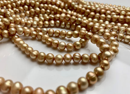 6-7 mm Champagne Color Potato Freshwater Pearl Beads Genuine Champagne Freshwater Pearls #1909