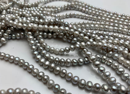 4-5 mm or 5-5.5 mm AA Silver Gray Color Potato Freshwater Pearl Beads Genuine High Luster Gray Freshwater Pearl #1910