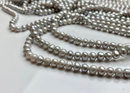 4-5 mm or 5-5.5 mm AA Silver Gray Color Potato Freshwater Pearl Beads Genuine High Luster Gray Freshwater Pearl #1910